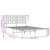 Metal Bed Frame without Mattress with Headboard White 120x190cm 374483