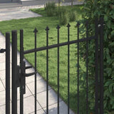 Fence Gate Single Door with Spike Top Steel 1x1.2 m Black 146033