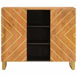 Side Cabinet Brown and Black 90x33.5x75 cm Solid Wood Mango 356811