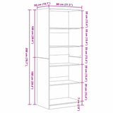 Wardrobe with Shelf Black Oak 80 x 50 x 200 cm Engineered Wood 3378503