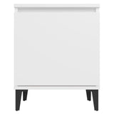 Bed Cabinets with Metal Legs White 40x30x50 cm 805834