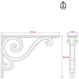 Wall Shelf Brackets 12 pcs Black 12.5 x 17 x 3 cm Steel 42038872