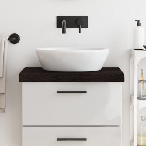 Bathroom Countertop Dark Brown 60x50x cm Treated Solid Wood 3156205