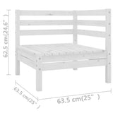9 Piece Garden Lounge Set White Solid Wood Pine 3083355