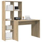 Desk with Shelf Sonoma Oak 138.5 x 55 x 143 cm Engineered Wood 3337251