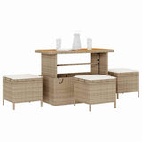 Garden Dining Set Beige Poly Rattan 42007923