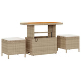 Garden Dining Set Beige Poly Rattan 42007918