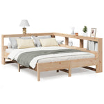 ZNTS Bookcase Bed without Mattress 150x200 cm King Size Solid Wood Pine 3324418