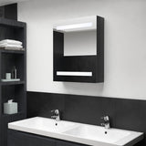 LED Bathroom Mirror Cabinet Shining Black 50x14x60 cm 326481
