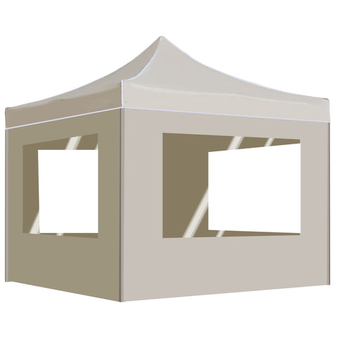 Professional Folding Party Tent with Walls Aluminium 2x2 m Cream 48930