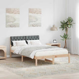 Bed frame Brown and dark grey 120 x 190 cm Solid pine wood 878625