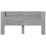 Storage Headboard with LED Grey Sonoma Engineered Wood 3418698