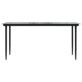 Garden Dining Table Black 160x80x74cm Steel and Tempered Glass 319279