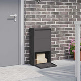 Parcel Drop Box with Storage Black 44 x 22 x 82 cm Steel 874919