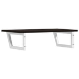 Basin Shelf Wall Mounted Steel and Solid Wood Oak 3302622