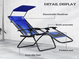 Zero Gravity Lounger Chair, Folding Reclining Patio Chair with Shade Cover, Padded Seat, Cup Holder, T3398P328461