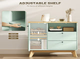 HOMCOM Sideboard Storage Cabinet, 80 cm Buffet Cabinet with 2 Drawers, Open Compartment, Adjustable T3398P555023