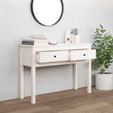 Console Table White 100x35x75 cm Solid Wood Pine 814615