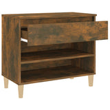 Shoe Cabinet Smoked Oak 70x36x60 cm Engineered Wood 819761