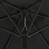 Garden Parasol with LED Lights Black 200x211 cm Aluminium 313563