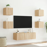 5 Piece TV Wall Cabinets with LED Lights Sonoma Oak 3216862