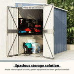 Wall-mounted Garden Shed Grey 118x194x178 cm Galvanised Steel 316222
