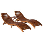 3 Piece Sunlounger with Tea Table Solid Acacia Wood 279160