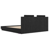 Bed Frame with Headboard Black Oak 180 x 200 cm Engineered Wood 3416336