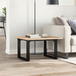 ZNTS Coffee Table O-Frame 70x70x40 cm Solid Wood Pine and Steel 3282661