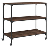 Kitchen Trolley Brown Oak 102x50x95 cm Engineered Wood 842325