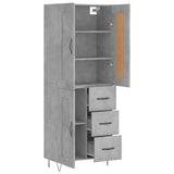Highboard Concrete Grey 69.5x34x180 cm Engineered Wood 3200037