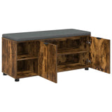 Hall Bench with Cushion with Shelf Smoked Oak 100 x 38 x 46 cm 891516