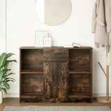 Sideboard with Drawer Smoked Oak 101x35x76 cm Engineered Wood 861566
