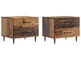 Bedside Cabinet with Drawer 2 pcs Old Wood 43 x 34.5 x 47.5 cm 894772