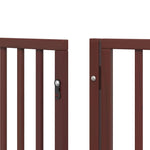 Dog Gate with Door Foldable 10 Panels Brown 800 cm Poplar Wood 3155583