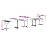 Dining Bench Dark Grey 248x32x45 cm Steel and Fabric 835228