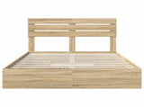 Storage Bed with Drawer Sonoma Oak 140 x 200 cm Engineered Wood 3411565