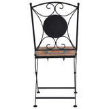 Garden Chair Set of 2 Orange and Grey Powder-coated iron, Ceramic 46718