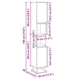 Bathroom Cabinet Sonoma Oak 30x30x190cm Engineered Wood 849669