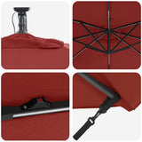 Umbrella Terracotta 249 x 249 x 250 cm Polyester and Aluminium 42003406