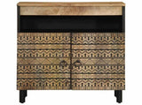 Sideboard 60x33.5x75 cm Solid Rough Wood Mango 4018653