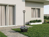 Solar Lamp Post with Planter Black 32 x 32 x 158 cm 42042692