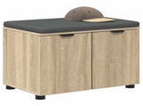 Hall Bench with Cushion with Shelf Sonoma Oak 60 x 38 x 46 cm 891474