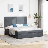 Ottoman Bed with Mattresses Dark Grey 180x200cm Velvet 3313416