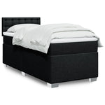 ZNTS Box Spring Bed with Mattress Black 90x200 cm Fabric 3285787