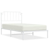 Metal Bed Frame without Mattress with Headboard White 100x190cm 373930