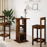 Bar Table with Storage Smoked Oak 60x60x102 cm Engineered Wood 854332