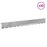Lawn Edging 20 pcs 102 x 10 x 4 cm Steel Silver 8008758