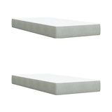 Box Spring Bed with Mattress Light Grey 200x200 cm Velvet 3291002