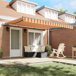 Retractable Awning Manual Yellow and orange 400 x 300 cm Fabric 3330531